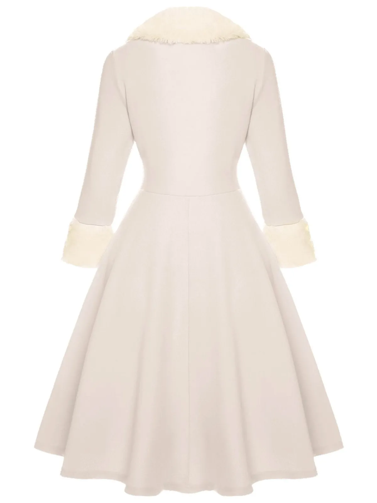 Outlet Retro Stage White 1950s Christmas Lapel Dress