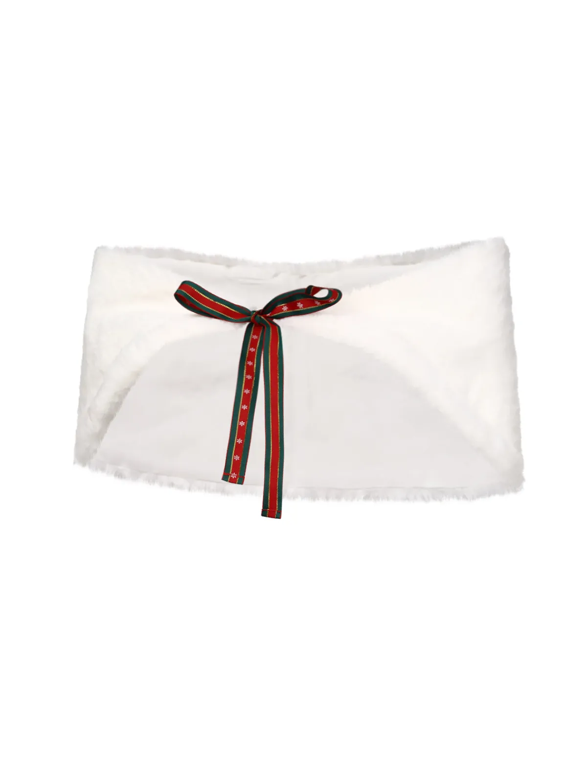 Outlet Retro Stage 1950s Christmas Ribbon Tie Fur Shawl White