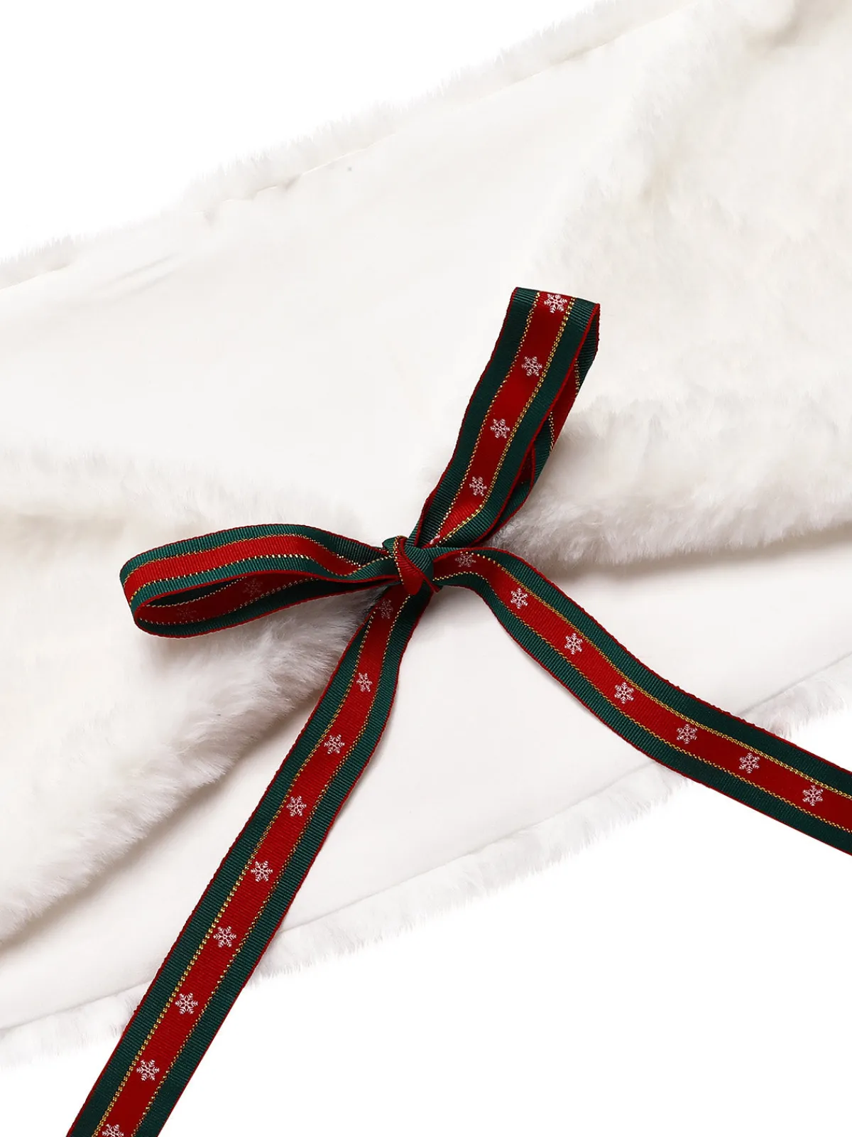 Outlet Retro Stage 1950s Christmas Ribbon Tie Fur Shawl White