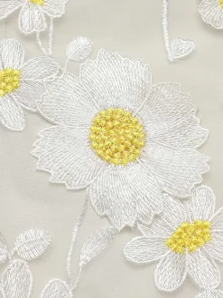 Discount Retro Stage 1950s Daisy Dreamer Vintage Dress White