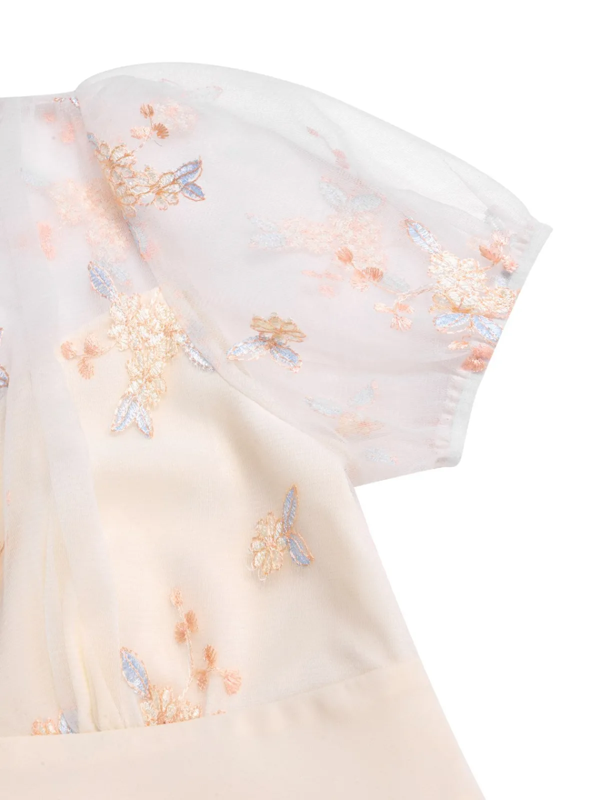 Clearance Retro Stage 1950s Deep V-Neck Embroidered Floral Dress White