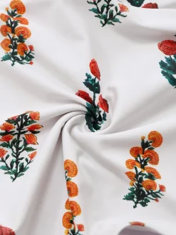 Sale Retro Stage 1960s 3D-Flower Spaghetti Straps One-Piece Swimsuit White