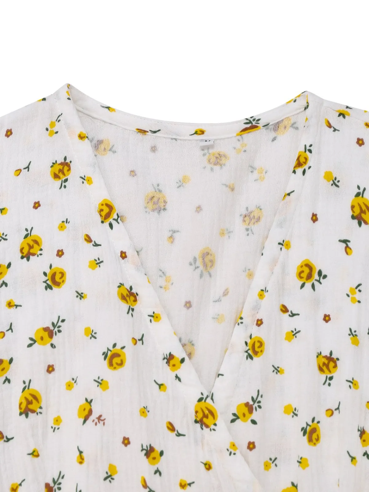 Clearance Retro Stage 1940s Ditsy Floral Cotton Wrap Dress White