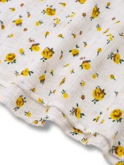 Clearance Retro Stage 1940s Ditsy Floral Cotton Wrap Dress White