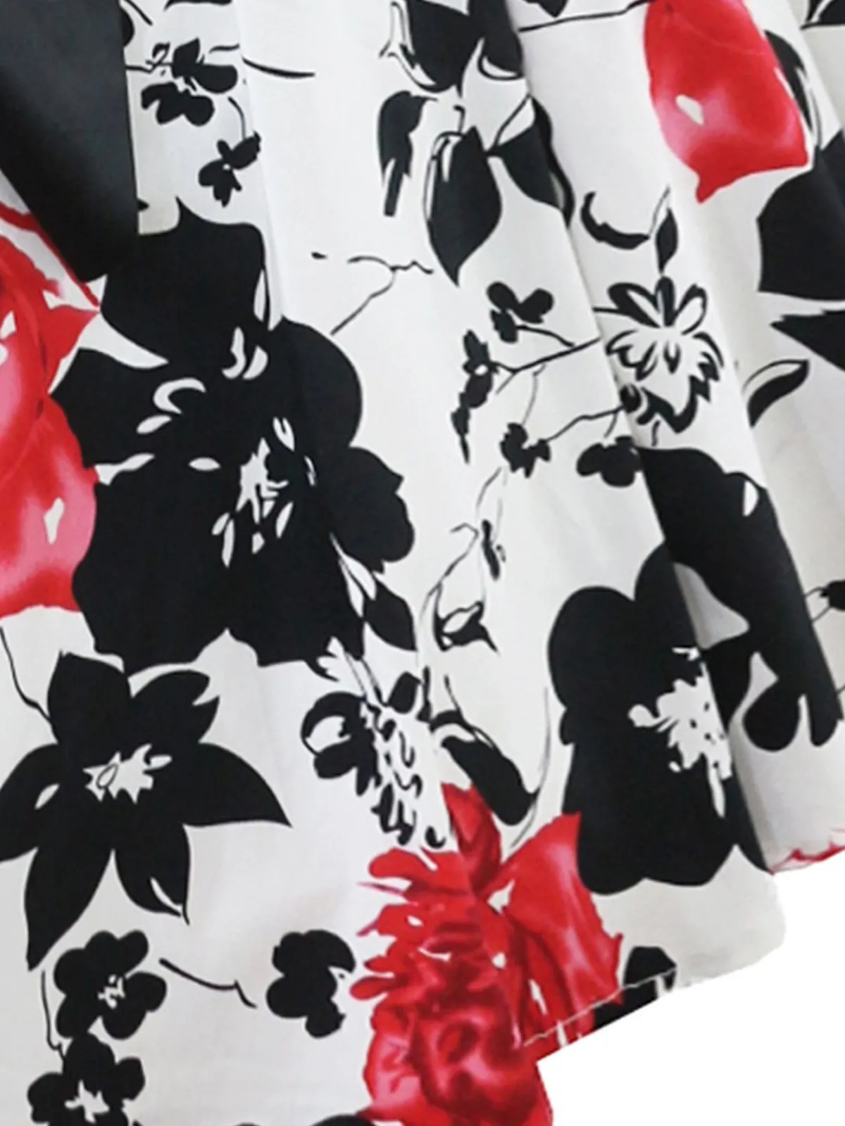 Fashion Retro Stage 1950s Floral Halter Swing Dress White