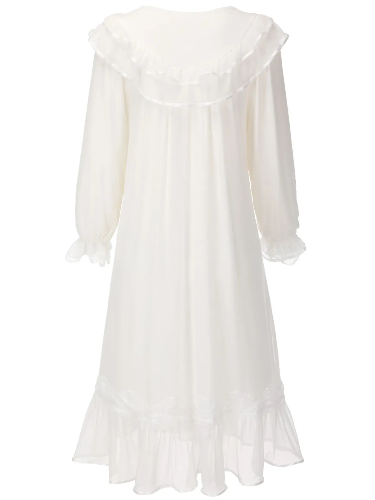 Online Retro Stage 1940s Mesh Patchwork Sleepwear White
