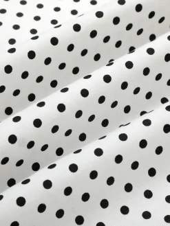 Hot Retro Stage 1960s Polka Dot Button Pencil Dress White