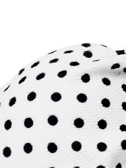 Sale Retro Stage 1940s Polka Dot Lace Up Halter Swimsuit White