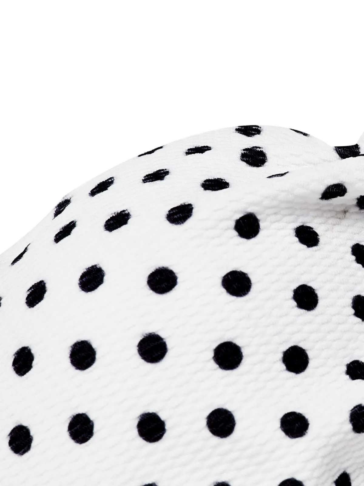 Sale Retro Stage 1940s Polka Dot Lace Up Halter Swimsuit White