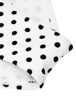 Fashion Retro Stage 1940s Polka Dot Lace Up Halter Swimsuit White