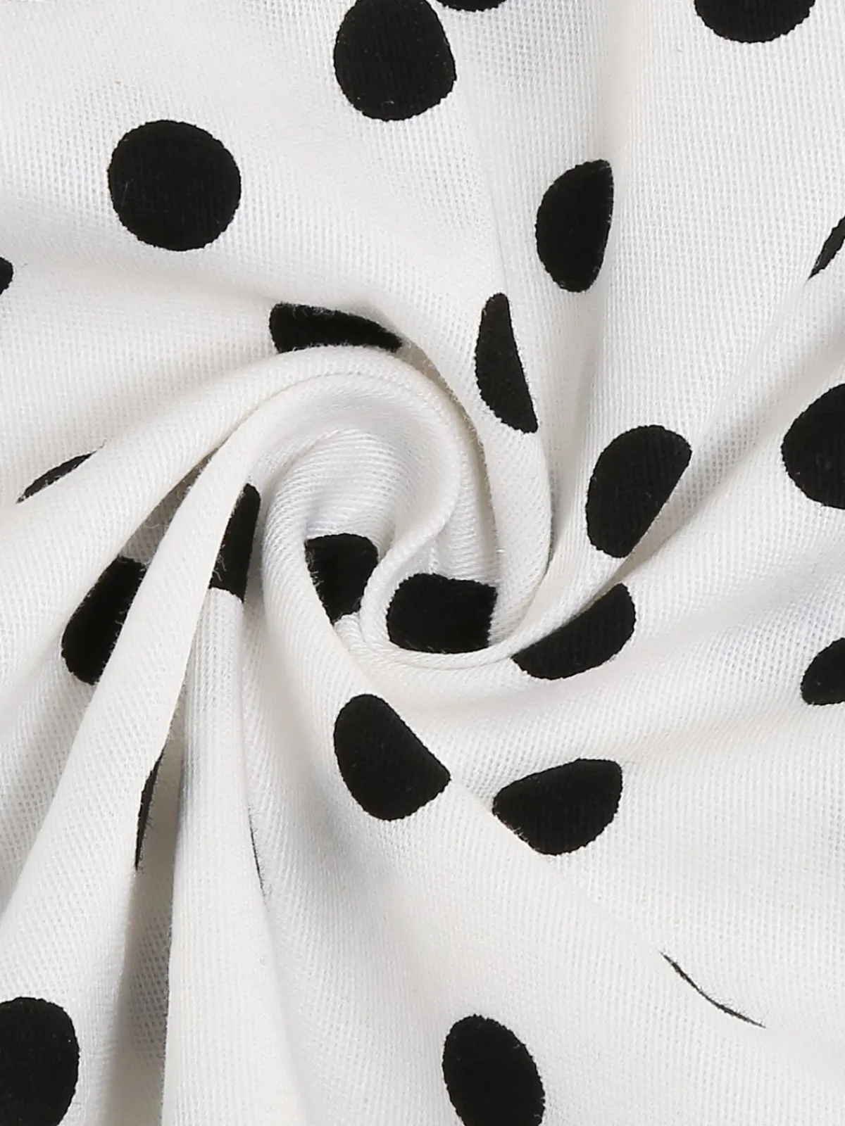 Discount Retro Stage 1950s Polka Dot Lapel Swing Dress White