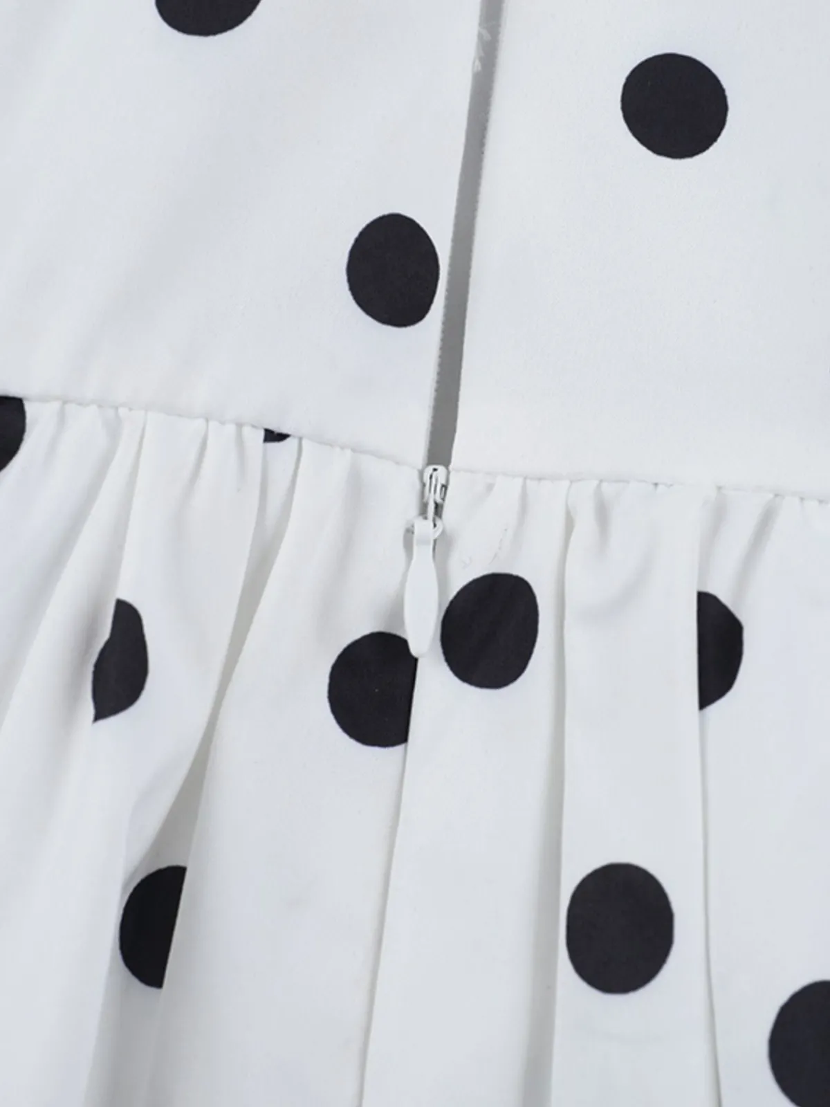 Best Retro Stage 1960s Polka Dots Halter Tutu Dress White