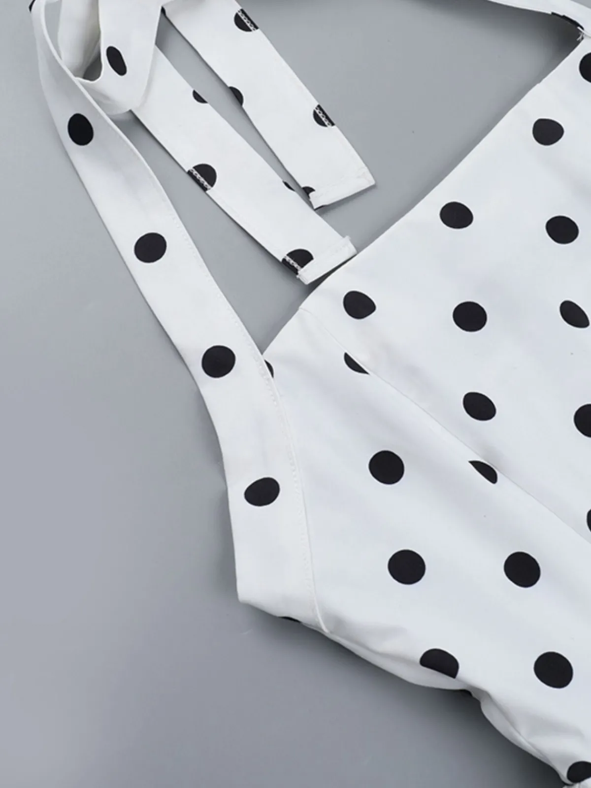 Best Retro Stage 1960s Polka Dots Halter Tutu Dress White