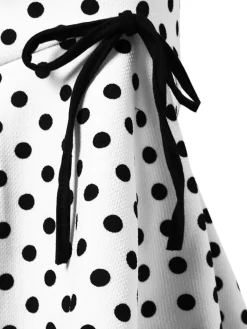 Clearance Retro Stage 1940s Polka Dots Mermaid Skirt White