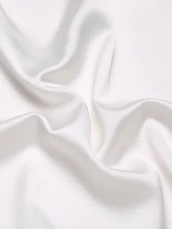 Discount Retro Stage 1970s Satin High Neck Solid Blouse White