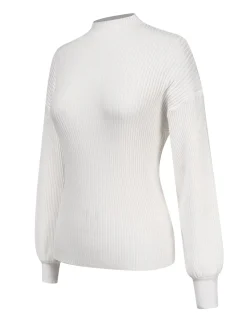 New Retro Stage White 1940s Solid Half Turtleneck Sweater