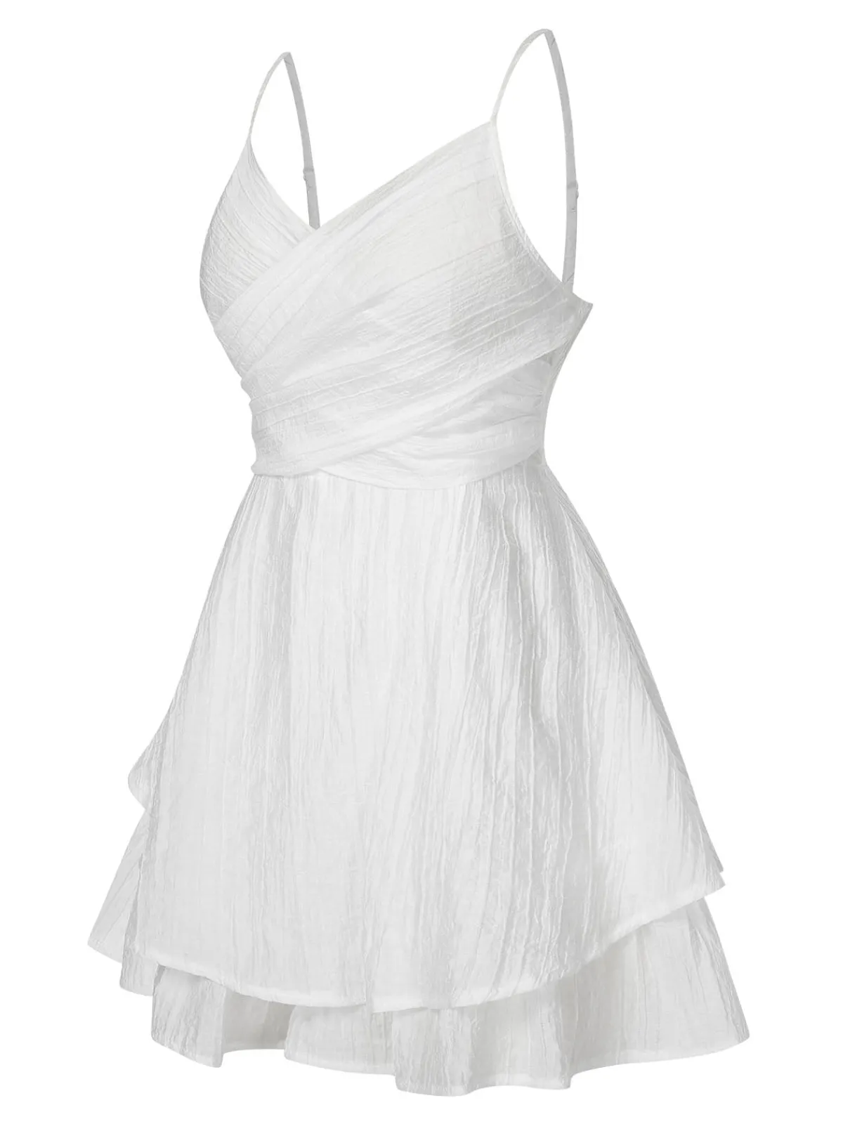 New Retro Stage 1950s Solid Spaghetti Straps Skirt Romper White