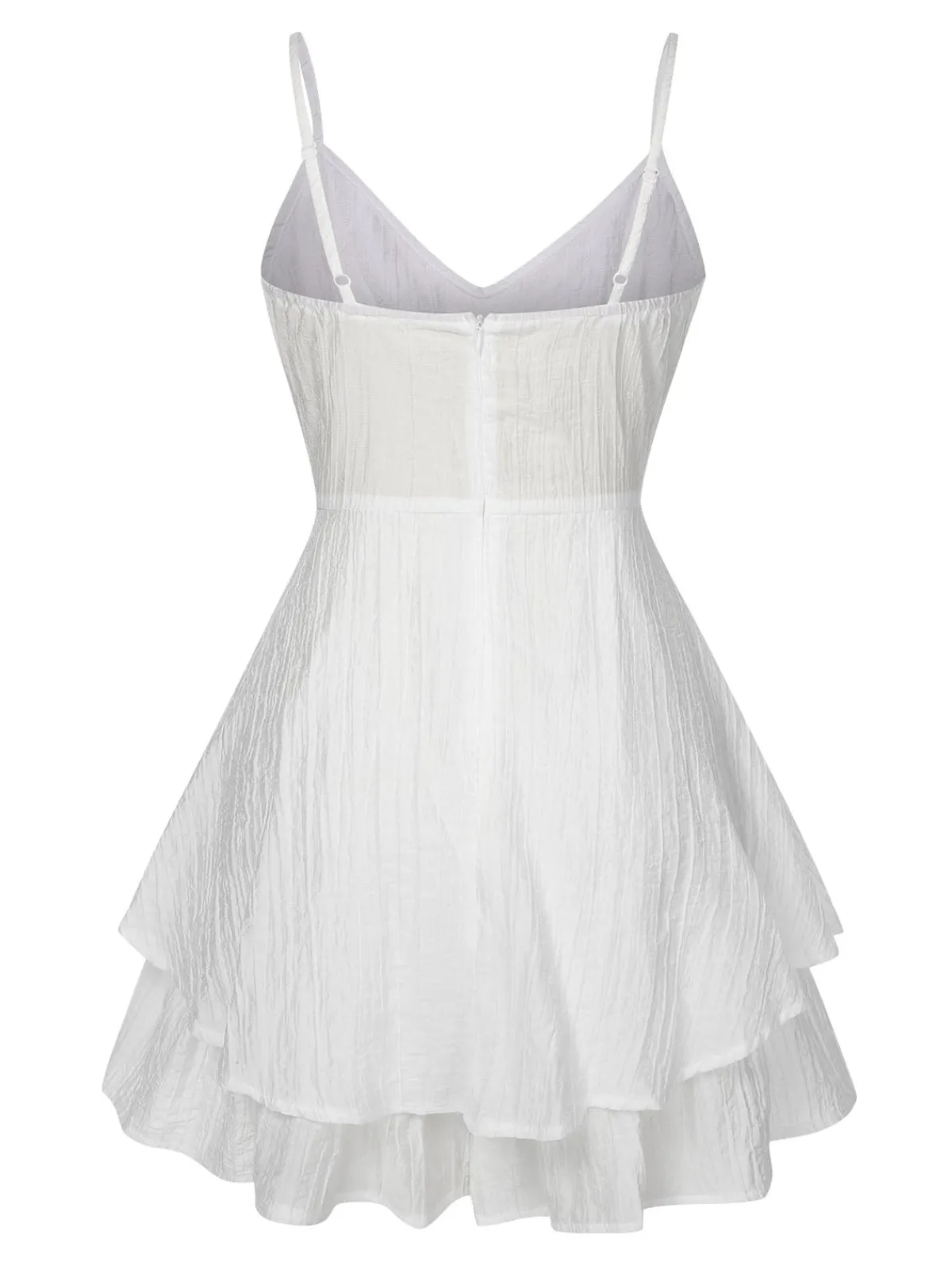 New Retro Stage 1950s Solid Spaghetti Straps Skirt Romper White