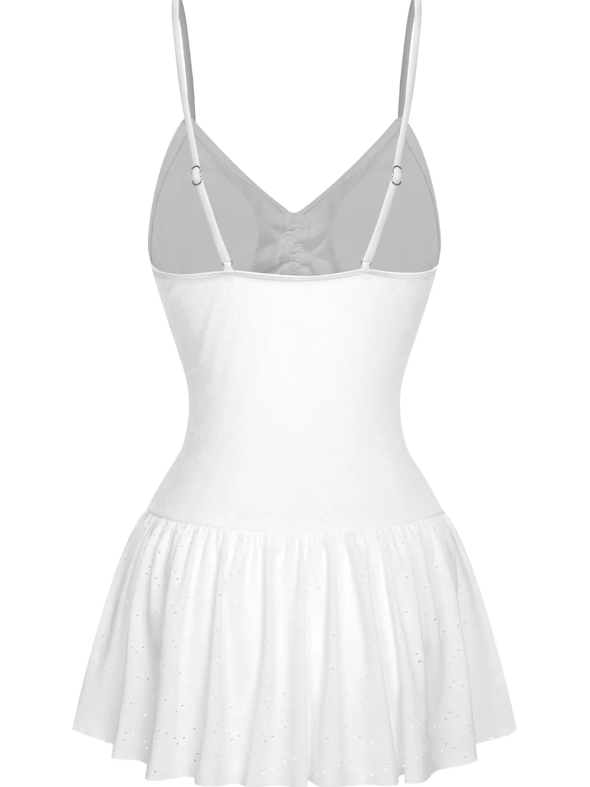 New Retro Stage 1960s Spaghetti Strap One-Piece Swimsuit White