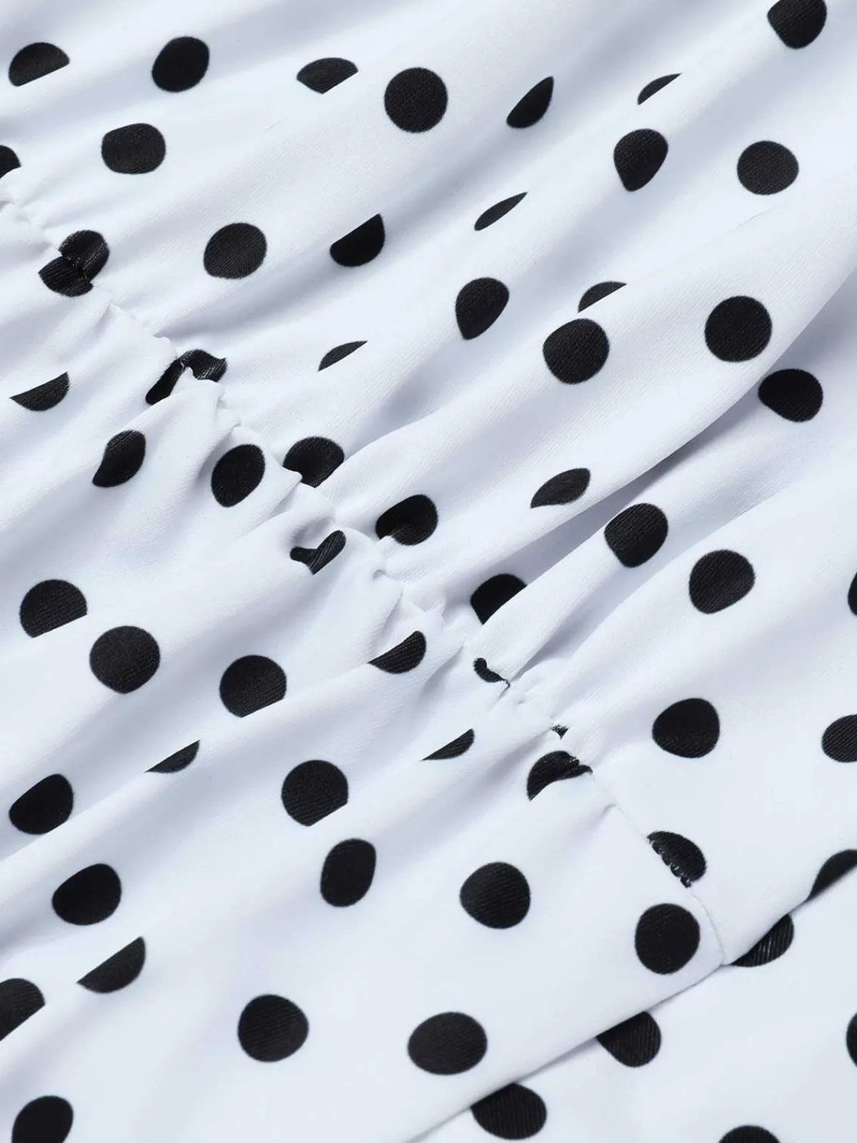 Fashion Retro Stage 1950s Spaghetti Strap Polka Dots Swimsuit White