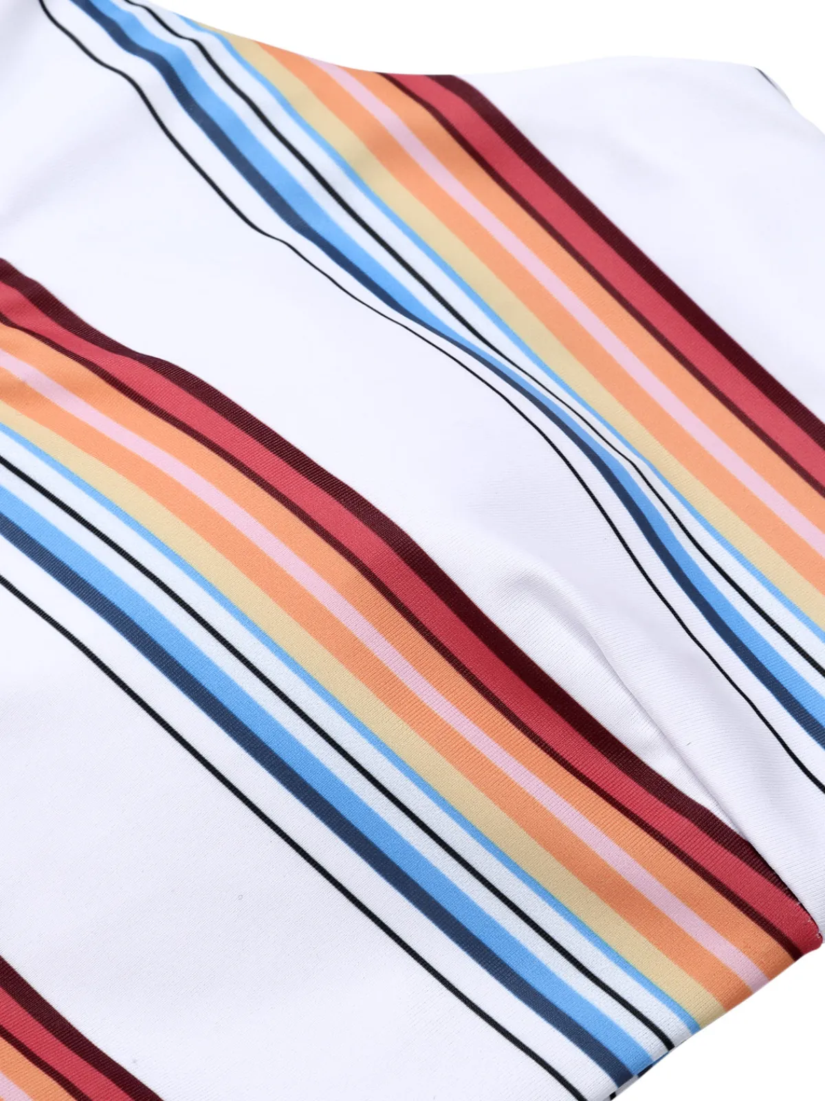 Clearance Retro Stage 1950s Strap Stripes Swimsuit White
