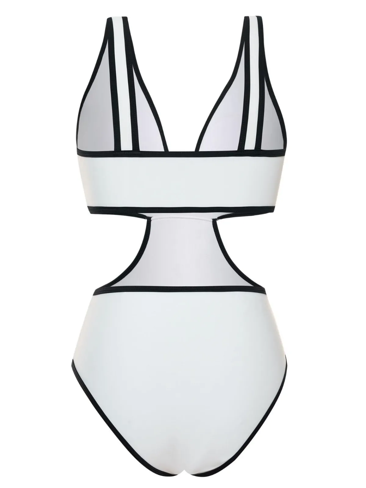 Outlet Retro Stage 1950s Waist Hollow Binding Bow Swimsuit White