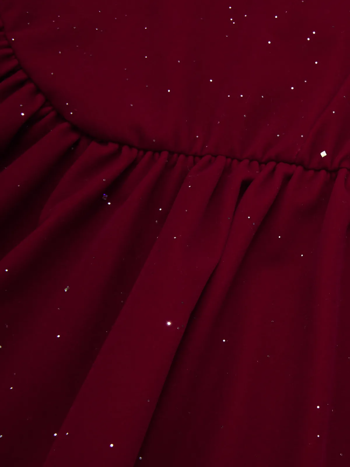Online Retro Stage 1980s Bow Glitter Tube Top Dress Wine Red
