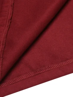 New Retro Stage 1950s Fur Collar Hooded Coat Wine Red