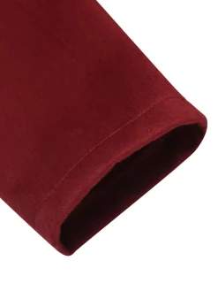 New Retro Stage 1950s Fur Collar Hooded Coat Wine Red