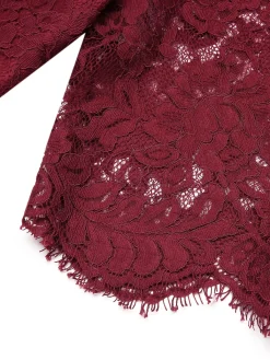 Hot Retro Stage 1930s Lace Patchwork Jumpsuit Wine Red
