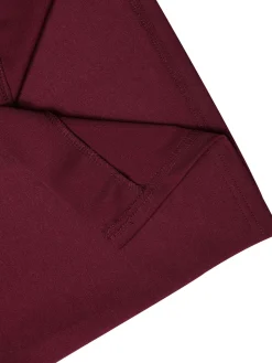 Discount Retro Stage 1960s Ruffles Sleeve Solid Wrap Dress Wine Red