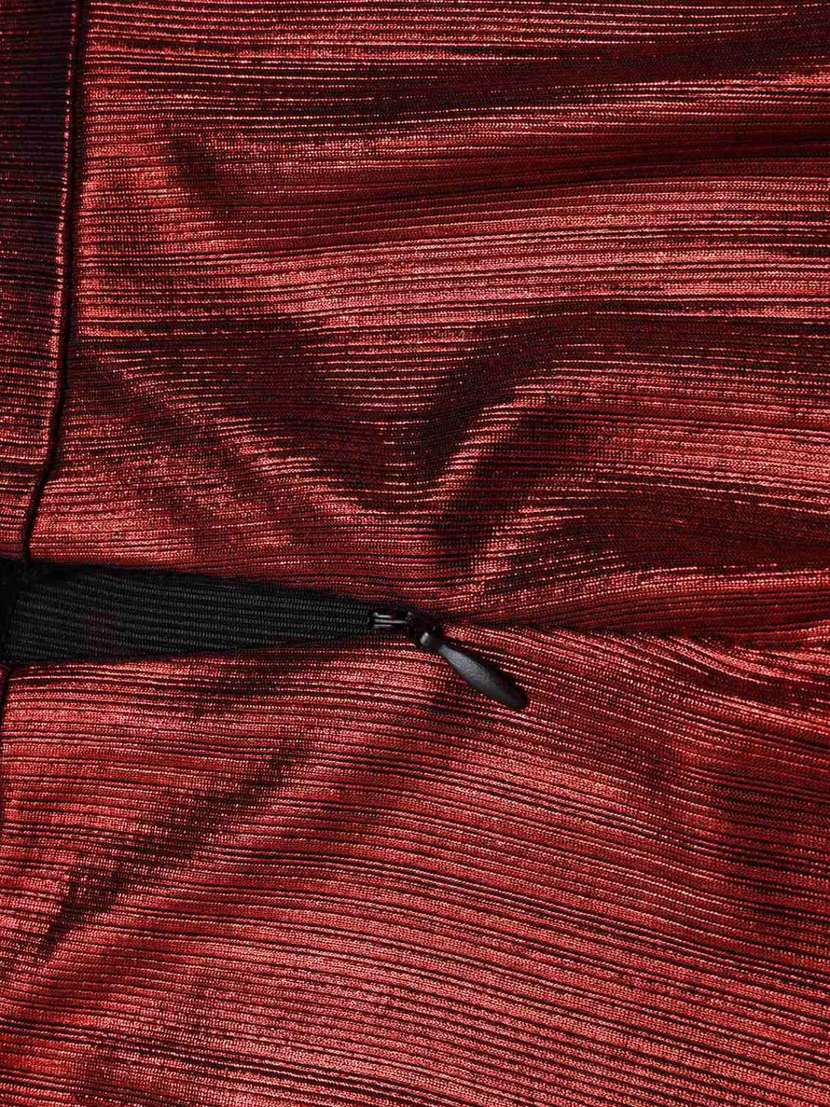 Online Retro Stage Wine Red 1970s Solid Metallic Strap Jumpsuit