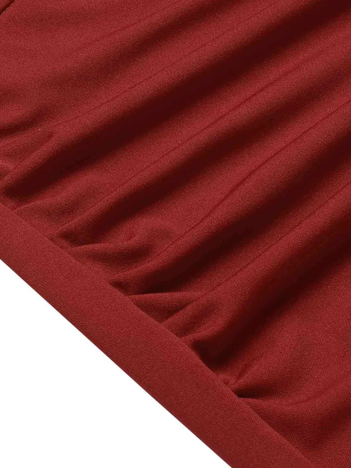 Online Retro Stage 1960s Solid Ruffle Trim Dress Wine Red