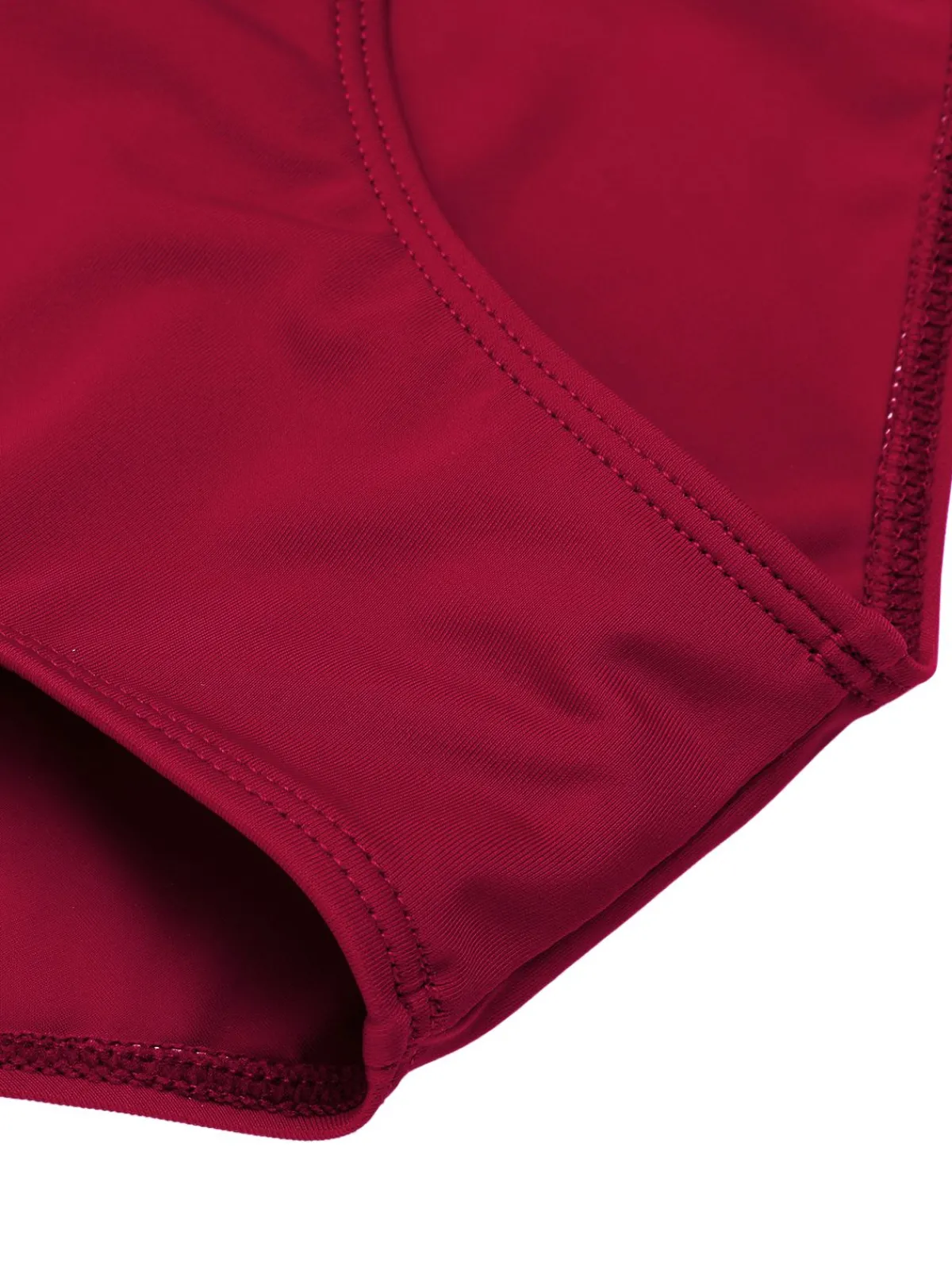 Clearance Retro Stage 1960s Solid Spaghetti Strap One-piece Swimsuit Wine Red