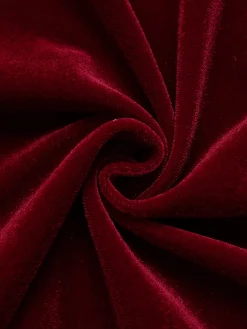 New Retro Stage 1930s Solid Velvet Mermaid Dress Wine Red
