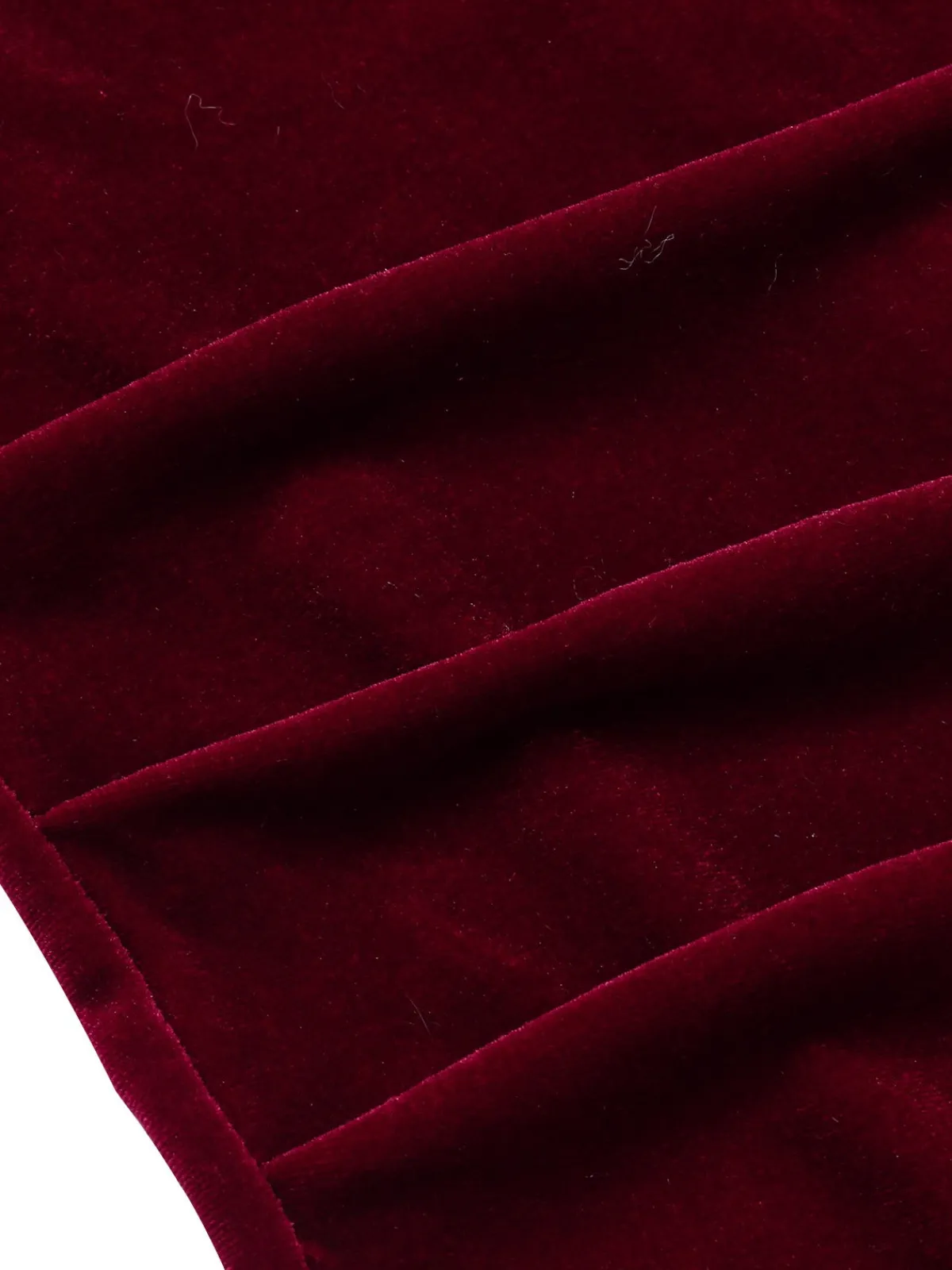 New Retro Stage 1930s Solid Velvet Mermaid Dress Wine Red