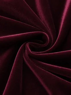 Hot Retro Stage Wine Red 1960s Velvet Bodycon Vintage Dress
