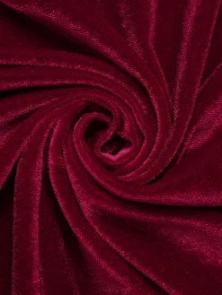 Hot Retro Stage Wine Red 1960s Velvet Fur Lace-Up Sleepwear