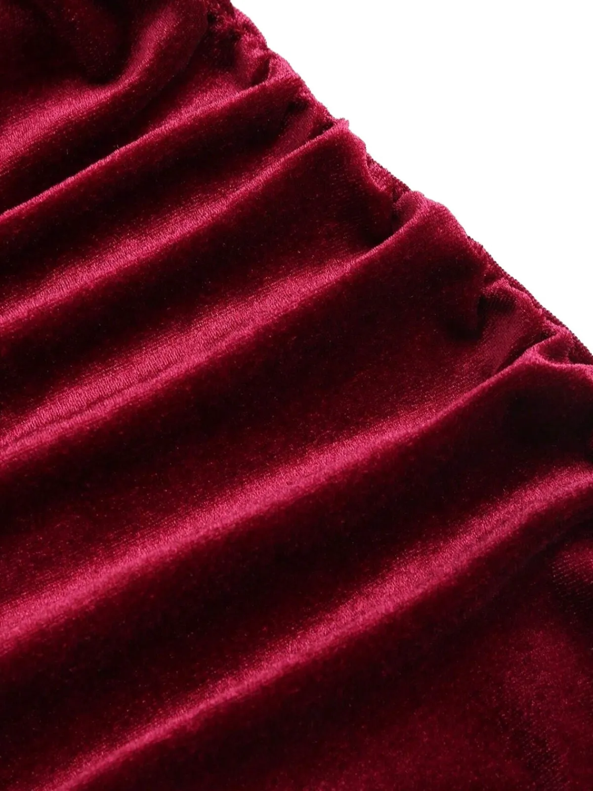 Clearance Retro Stage 1930s Velvet Spaghetti Straps Mermaid Dress Wine Red