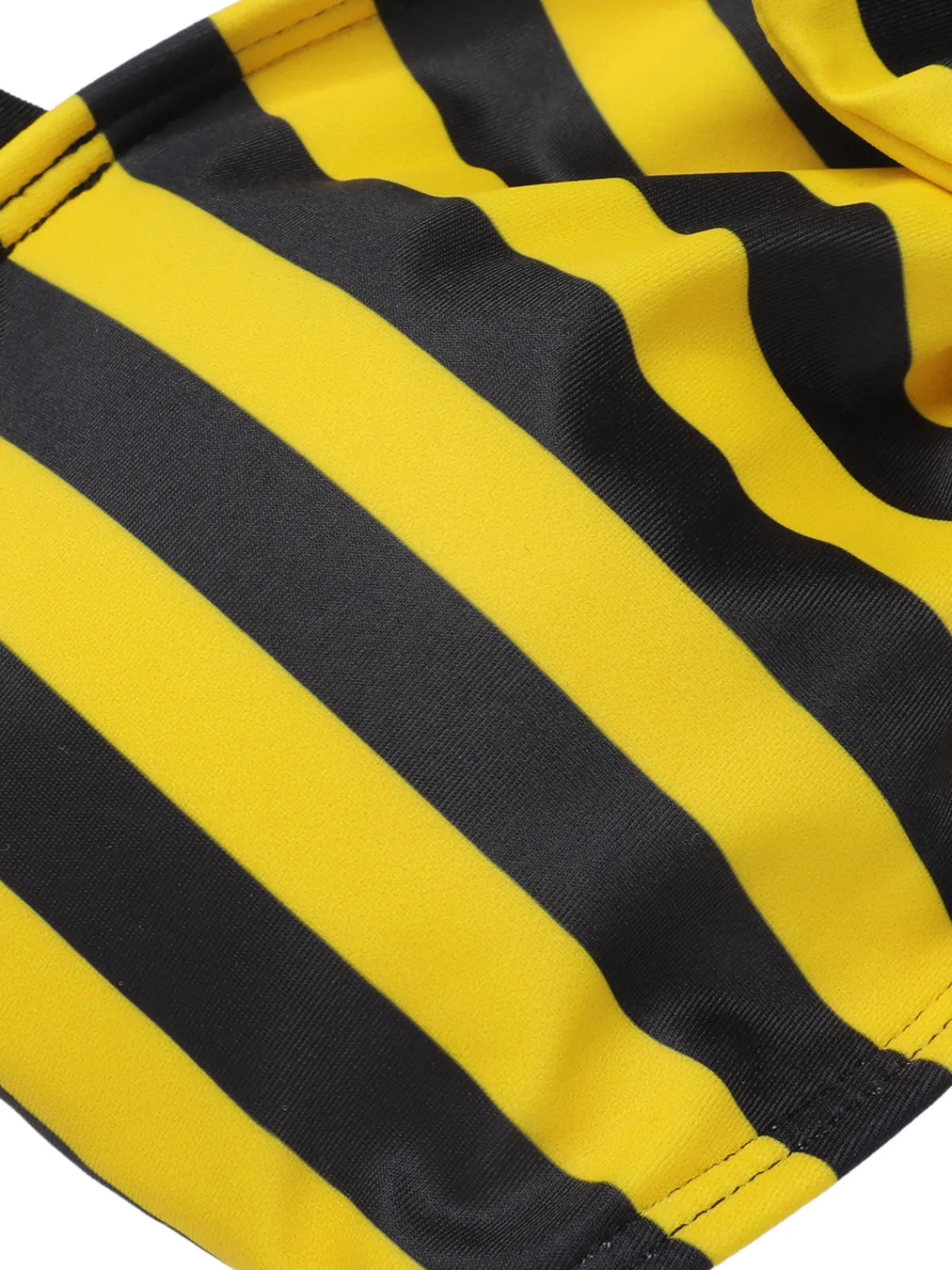 Clearance Retro Stage & Black 1970s Striped Bow Halter Swimsuit Yellow