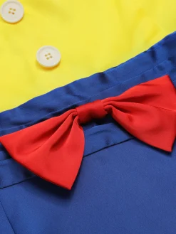 Discount Retro Stage 1960s Bow Strap Pencil Dress Yellow & Blue