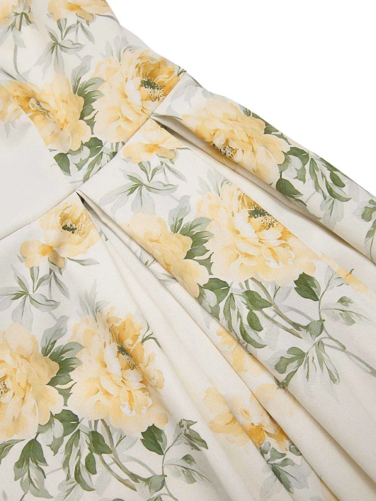 Discount Retro Stage Yellow 1950s Boat Neck Antique Floral Dress Light Yellow