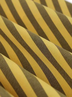 Best Retro Stage 1950s Bow Striped Swing Dress Yellow