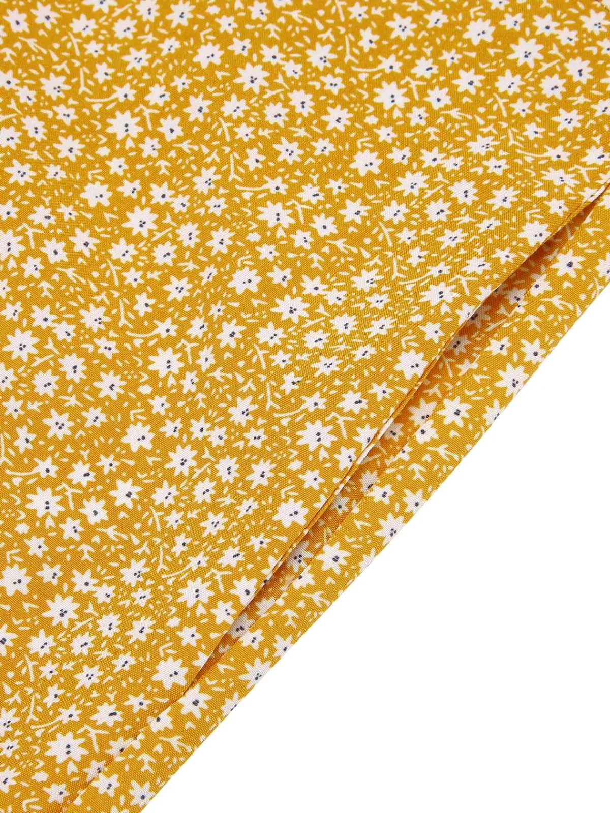Clearance Retro Stage 1930s Floral Ruffles Tie Jumpsuit Yellow