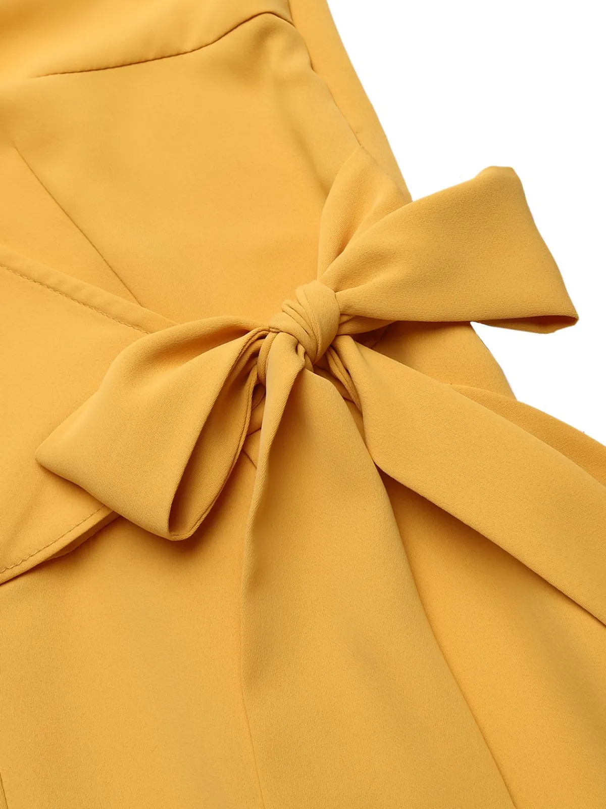 Online Retro Stage 1930s Halter Lace-Up Jumpsuit Yellow