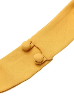 Online Retro Stage 1930s Halter Lace-Up Jumpsuit Yellow