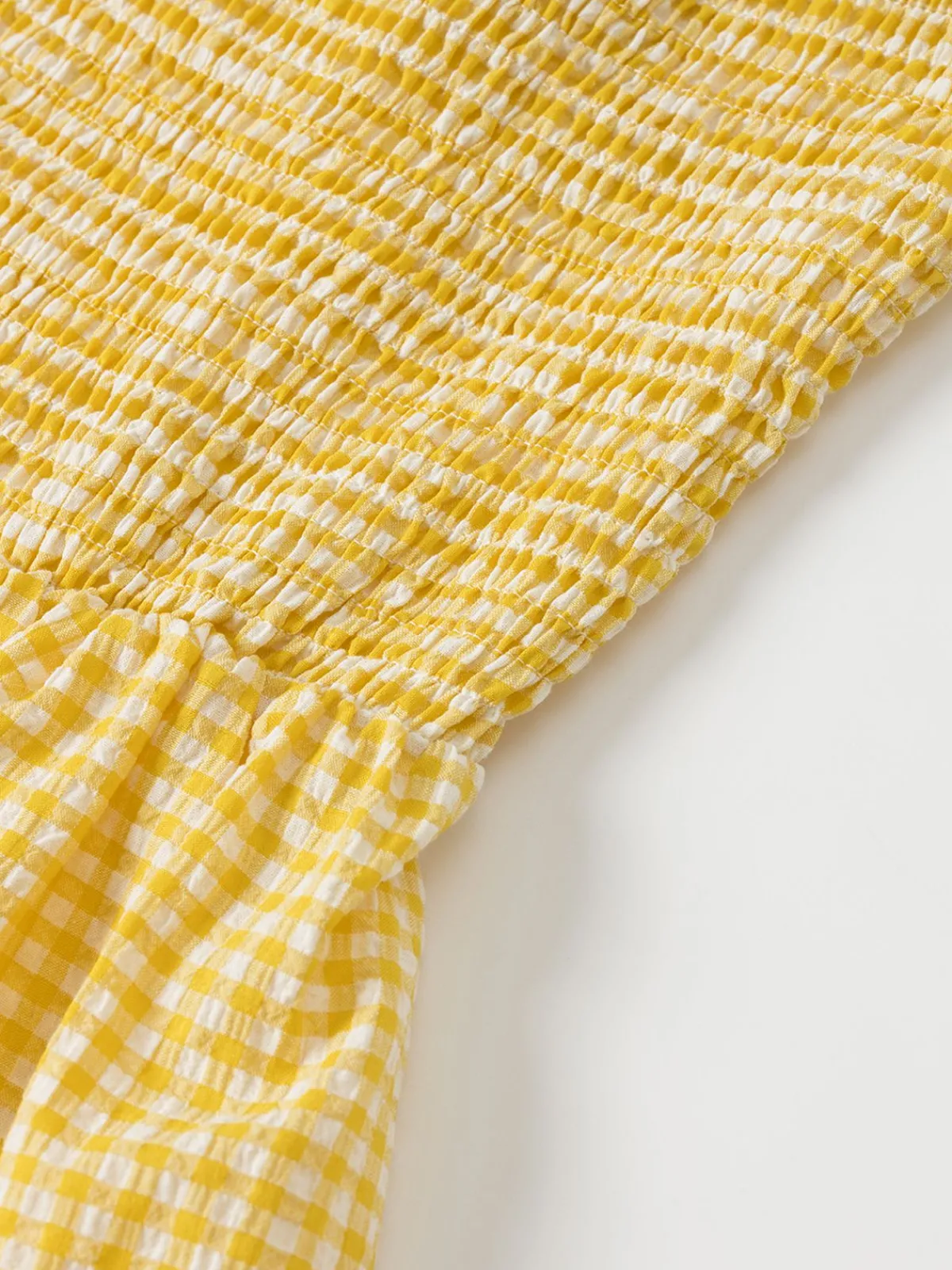 Hot Retro Stage 1960s Halter V-Neck Plaids Dress Yellow