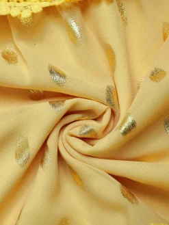 Online Retro Stage Yellow 1950s Lace Patchwork Polka Dots Dress Light Yellow