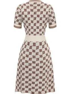Clearance Retro Stage 1940s Lapel Plaid Buttoned Dress Yellow