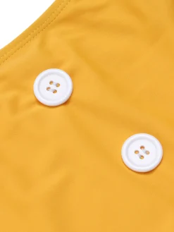Sale Retro Stage 1940s Polka Dot Ruffle Swimsuit Yellow